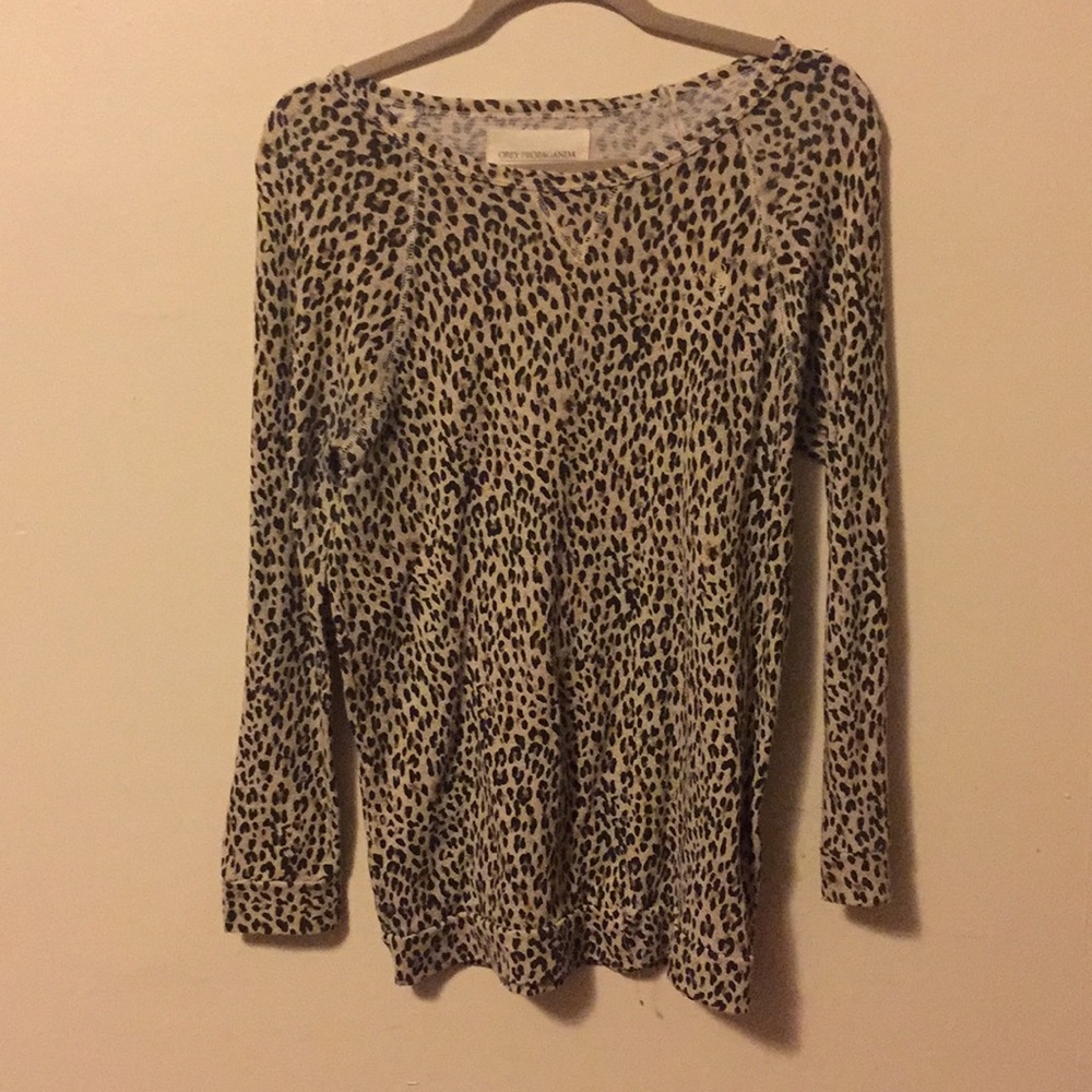 Obey leopard longsleeve shirt size small